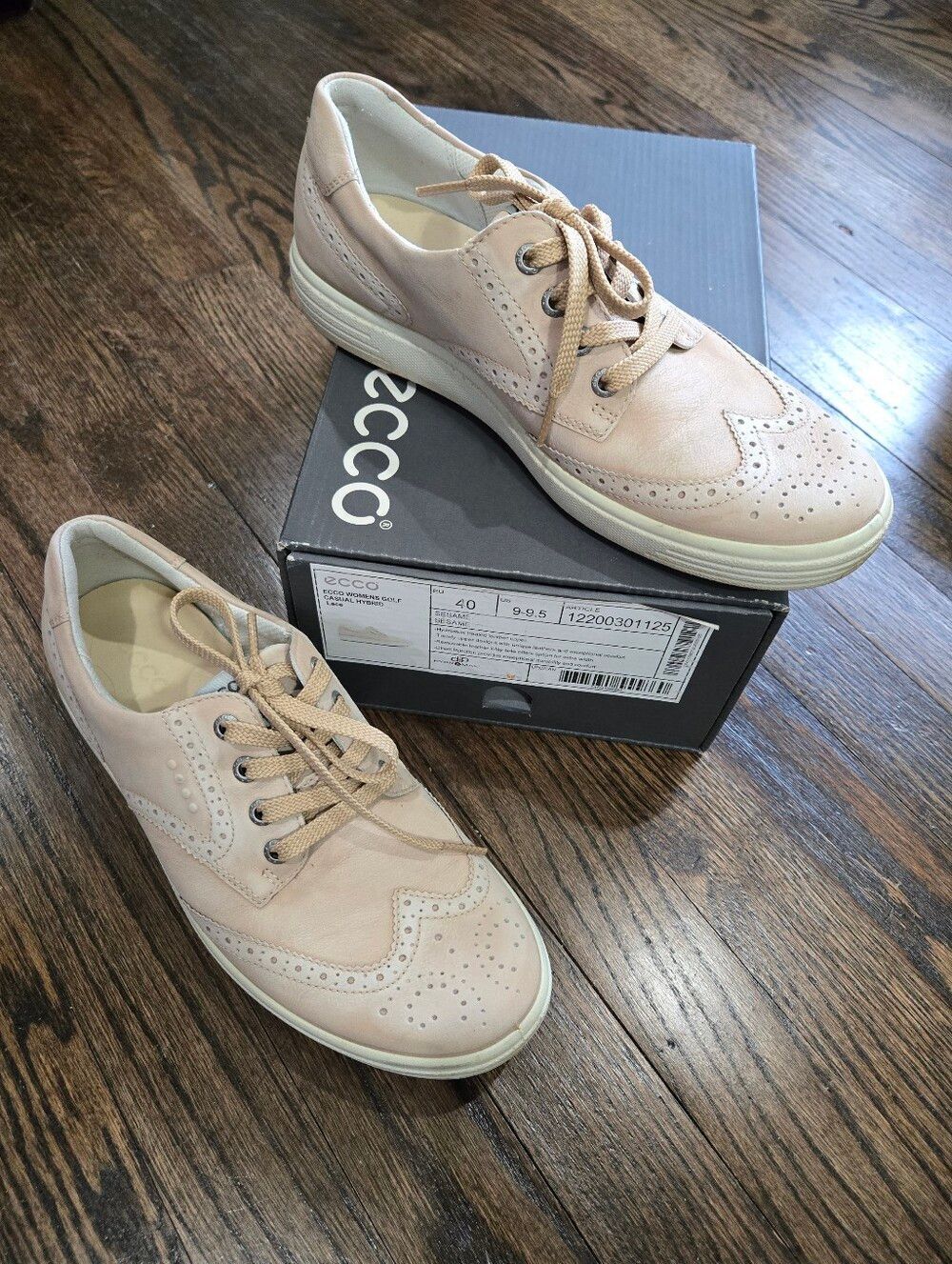 Ecco Sesame Golf Casual Hybrid Leather Golf Shoe Women’s Size 40/9, 9.5
